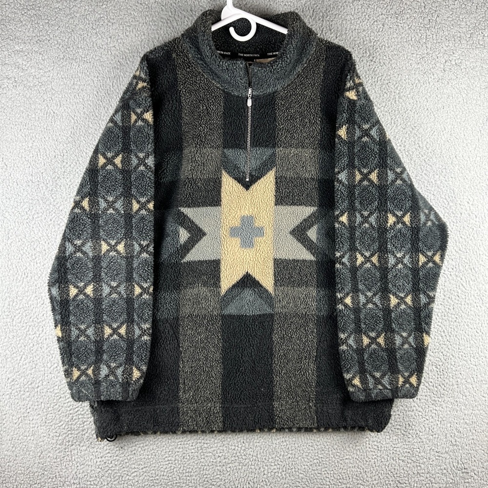 Vintage 90s North Face Snowflake 1/4 Zip Fleece Jacket Mens XL TG Aztec Pullover